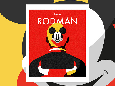 100 Shades Of Rodman #1 basketball chicago bulls dennis rodman flatdesign illustration michael jordan mickey mouse nba nba poster vintage design