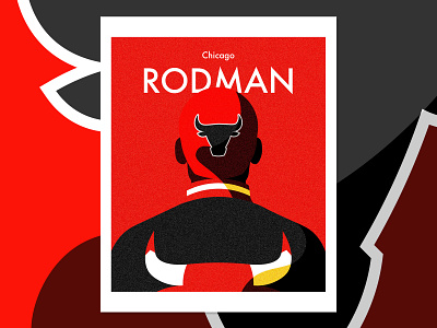 100 Shades Of Rodman #3 basketball chicago bulls dennis rodman flatdesign hairstyle illustration mezzotint michael jordan nba netflix vintage