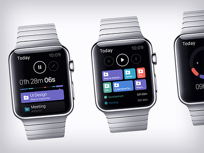 OfficeTime Watch app apple clean design minimal ui user experience user interface ux watch wear web design