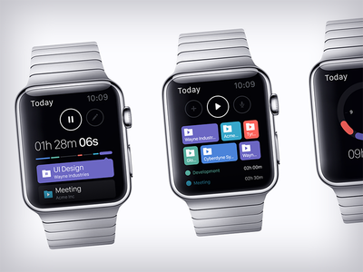 OfficeTime Watch app apple clean design minimal ui user experience user interface ux watch wear web design