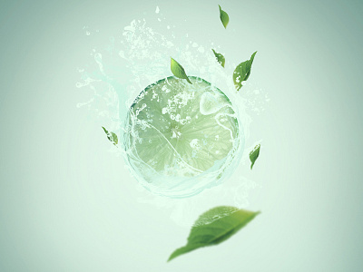 Photomanipulation lime splash