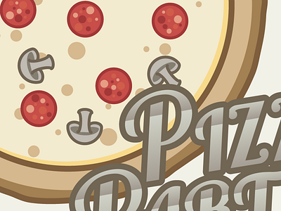 Pizza Party cheese food illustration mushrooms party pepperoni pizza