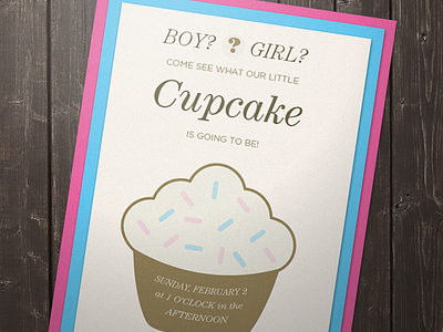 Cupcake baby card cupcake gender reveal invitation party