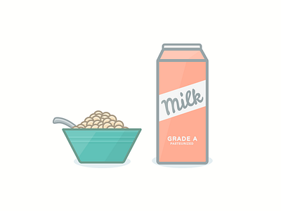Cereal & Milk cereal icon illustration milk vector