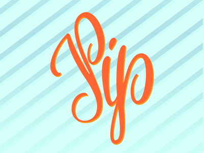Pip lettering logo script type