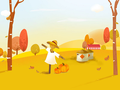 Dribbble first autumn dribbble first illustration leaves trees