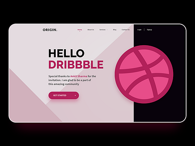 Hello Dribbble - Web Design clean creative design debuts design new flat graphicdesign home page responsive user interface uxdesign webdesign welcome