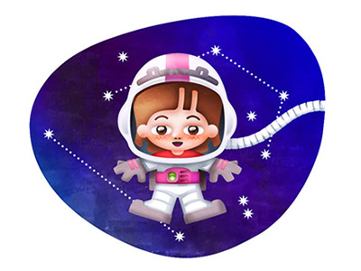 Astronomy cards astronaut astronomy bitmap card cosmos illustration kids spaceman vector
