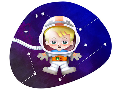 Astronomy cards character children art children books illustration