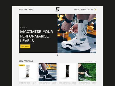 FINAL5 Performance Grip Socks | E-commerce Website Design