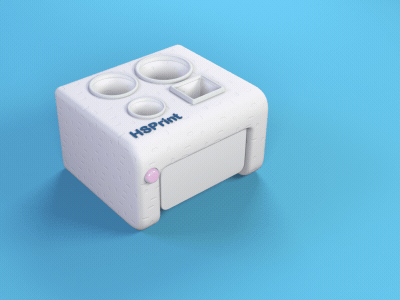 Printer with pancakes 3d 3d animation 3d model 3dsmax after effect animated gif animation design gif gif animation