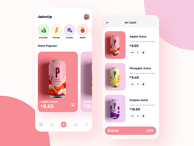 Juiceup App app app design colorful design juice juice cane product design ui uiux ux