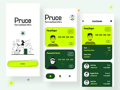 Pruce App app app design bank banking app cashback finance finance app financial fintech mobile app mobile app design mobile design mobile ui offer rewards service