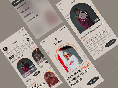 Revella - An Online Fashion Store app app design buy cloths cloths ecommerce ecommerce app fashion fashion store ios mobile app online store outfits shop shopping store ui ux