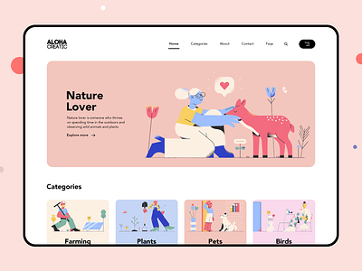 Aloha aloha colorful illustration landing page lover nature web web design website