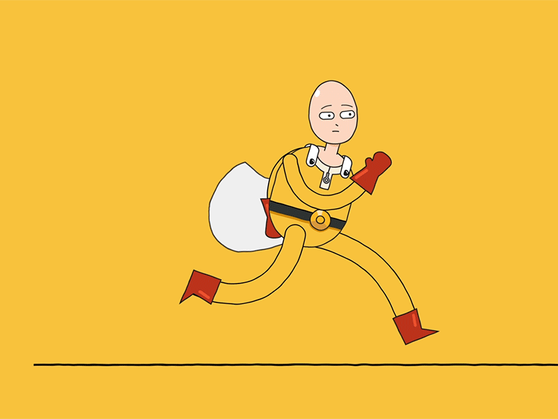 Saitama runner 2danimation motion onepunch rubberhose runner saitama