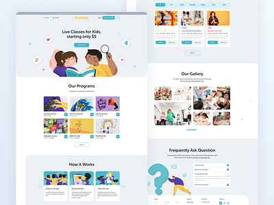 Website for Kids Classes classes creative design dribbble enjoy ui ux kids landing school webdesign website