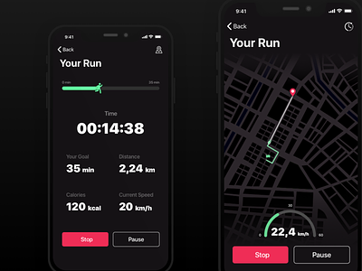 The Running Tracker app design health ios mobile app design run running sport tracker ui ux