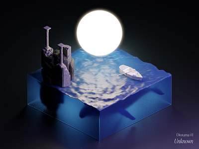 Blender Diorama #1 3d art artwork blender blender art cycles design diorama dribbble dribbblers epoxy illustration light modelization portfolio render rendering scene water world