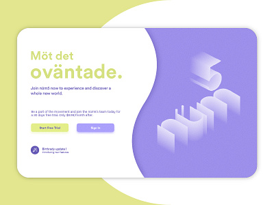 Welcome Page - nüm5 circular design flat green header home page page purple typo ui ux webdesign