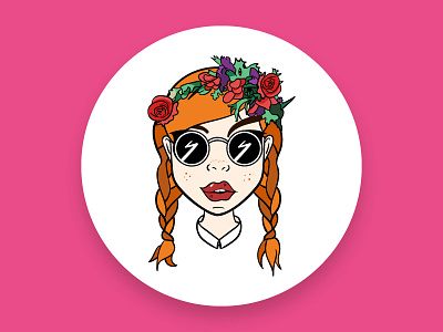 Personal Coaster Design character icon illustration sticker stickermule vector vector art woman