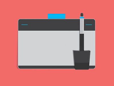 Wacom Tablet blue design tool designer illustration vector wacom