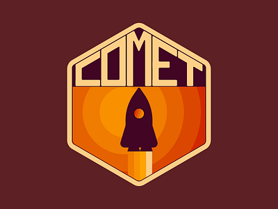 Comet Logo - a rocketship theme logo comet logo daily logo logo art logo challenge logo design rocketship logo