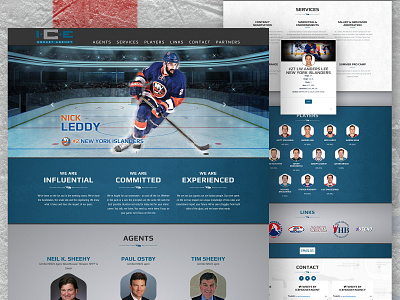 Ice Hockey Agency css html5 javascript photoshop web design