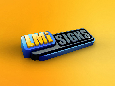 LMI Signs 3d logo branding identity design logo