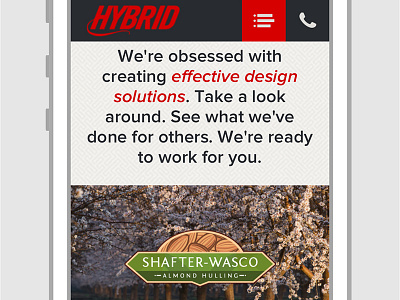 Hybrid Media Design Homepage creative agency homepage iphone mockup responsive smartphone website