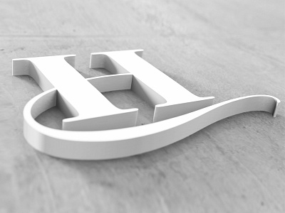 Hybrid Media Design 3d Logo 3d black and white handlettering logo typography