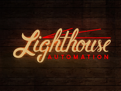 Lighthouse Automation - Logo1 branding hand lettering handwritten identity light lighthouse logo script