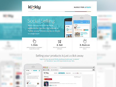 Klickly One Sheet app click flyer ios app iphone app marketing one sheet print collateral rock sell social