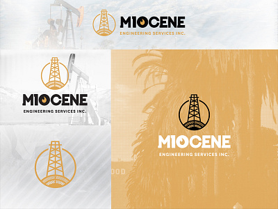Miocene Engineering Services Logo V2 beach brand branding dark design engineering hollywood logo design logo mark mark oil texture