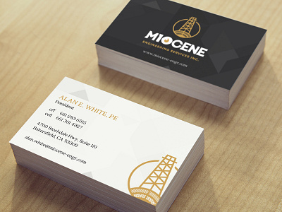 Miocene Business Cards branding business cards clean gas identity logo modern oil print tech
