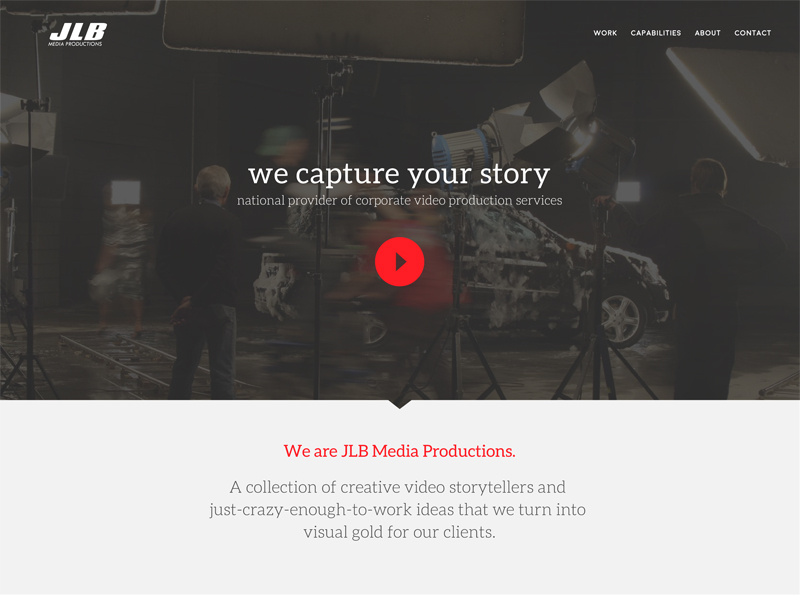 JLB Media Productions - Homepage video film production new look homepage web design