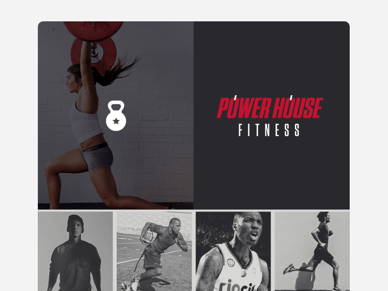 Power House Fitness Logo athletic sports under armor reebok nike dribbble red bold logo crossfit fitness