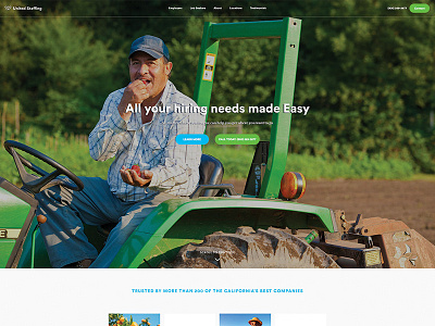 United Staffing Homepage Design clean farming logos nav photoshop staffing united web design