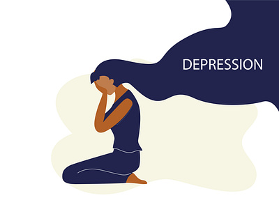 Depression black depression design flat hands illustration illustrator life minimal vector yoga