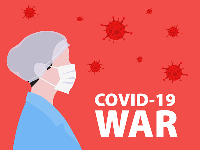 COVID-2019 war corona covid doctor illustration mask nurse virus war