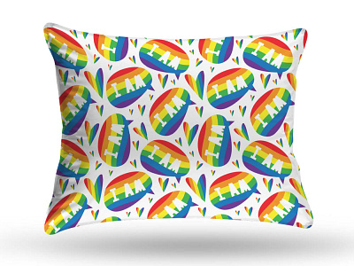 Rainbow seamless pattern design gay gay rights heart i am lgbt pattern pillow pride rainbow vector