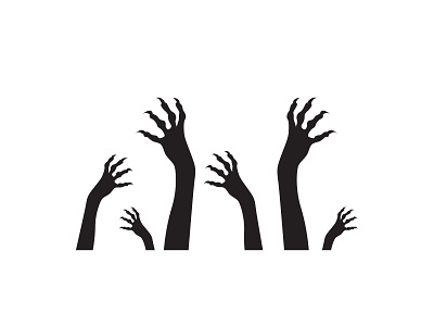 Zombie hands from underground. Halloween creepy concept dead halloween hands illustration illustrator minimal nails silhouette underground vector zombies