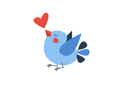 Winter bird with heart. Love, valentine's day concept