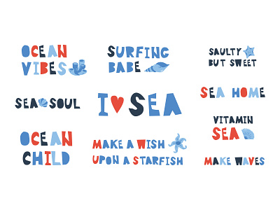 Cute sea lettering. Good ocean vibes