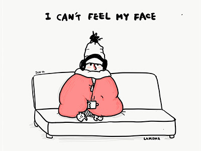 I can't Feel My Face comics digital art doodles drawing funny illustration lettering sketch winter