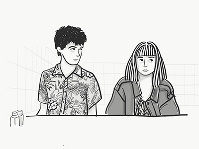 The End Of The F***Ing World binge watching black and white digital art doodles drawing illustration netflix sketch the end of the fing world work in progress