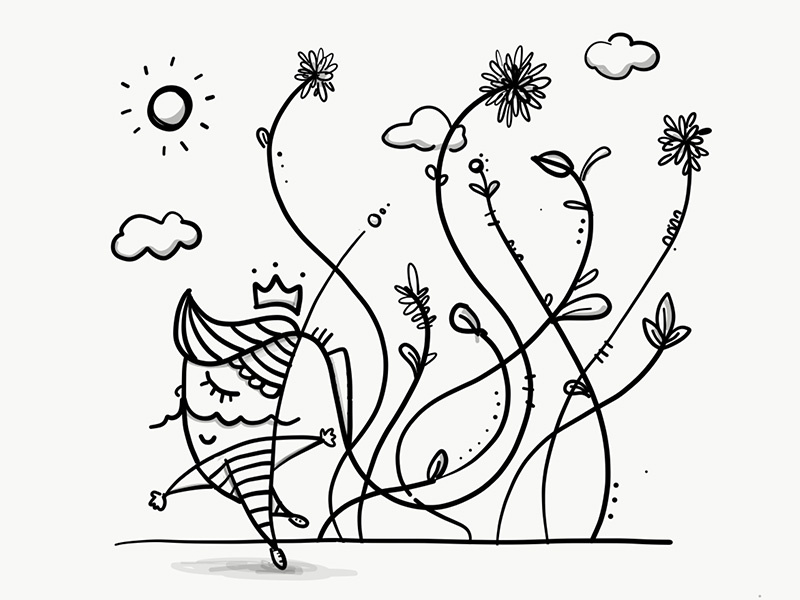 King Imaginarium illustration doodles imagination black and white children art drawing digital art sketch