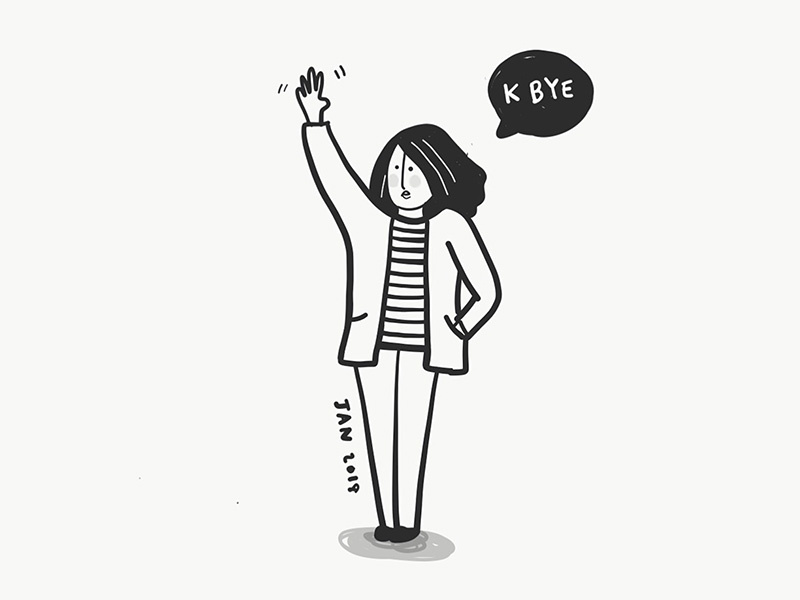 K Bye sketch digital art fashion lettering drawing women girls black and white doodles illustration