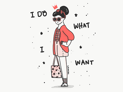 I Do What I Want comic cute digital art doodles drawing fashion girls illustration ipad pro lettering sketch women