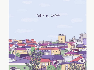 Tokyo Japan digital art doodles drawing illustration japan landscape lettering sketch tokyo travel urban